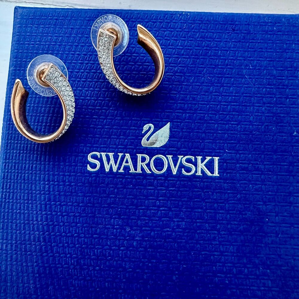NWOT Swarovski Exist Rosegold Crystal Earring - Picture 2 of 16